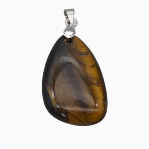 Natural Tiger Eye Stone Teardrop Pendant, approx 18-30mm [GM23212]