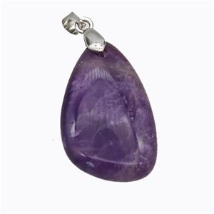 Natural Purple Amethyst Teardrop Pendant, approx 18-30mm [GM23214]