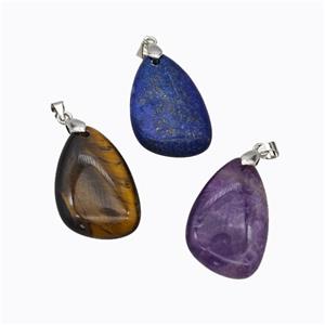 Natural Gemstone Teardrop Pendant, approx 18-30mm [GM23215]