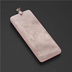 Natural Pink Rose Quartz Rectangle Pendant, approx 20-50mm [GM23234]