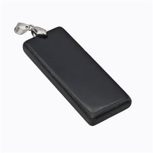 Natural Black Obsidian Rectangle Pendant, approx 20-50mm [GM23235]