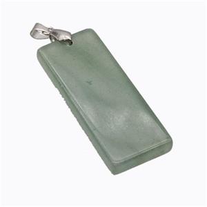 Natural Green Aventurine Rectangle Pendant, approx 20-50mm [GM23236]