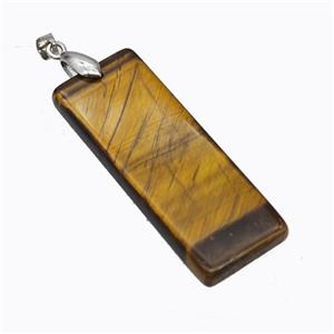 Natural Tiger Eye Stone Rectangle Pendant, approx 20-50mm [GM23242]