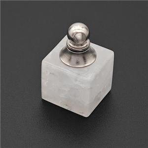 Natural Clear Quartz Perfume Bottle Pendant, approx 12x12mm [GM23632]