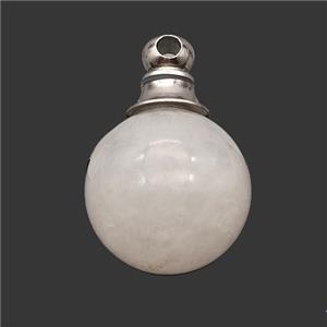 Natural Clear Quartz Perfume Bottle Pendant Sphere, approx 16mm [GM23646]