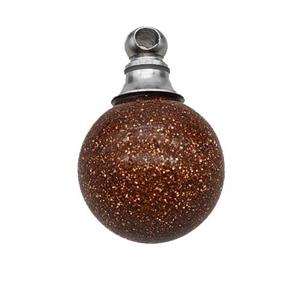 Natural Golden Sandstone Perfume Bottle Pendant Sphere, approx 16mm [GM23652]