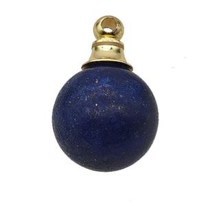 Natural Blue Lapis Lazuli Perfume Bottle Pendant Sphere, approx 16mm [GM23671]