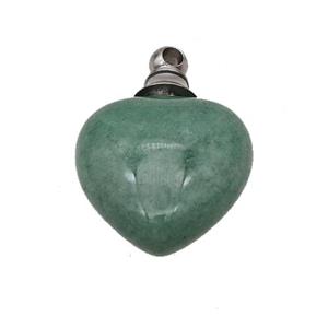 Natural Green Aventurine Perfume Bottle Pendant Heart, approx 20mm [GM23677]