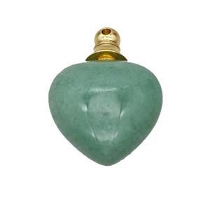 Natural Green Aventurine Perfume Bottle Pendant Heart, approx 20mm [GM23684]