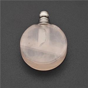 Natural Pink Rose Quartz Perfume Bottle Pendant, approx 20mm [GM23689]