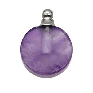 Natural Purple Amethyst Perfume Bottle Pendant, approx 20mm [GM23693]