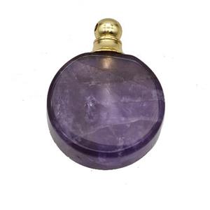 Natural Purple Amethyst Perfume Bottle Pendant, approx 20mm [GM23700]