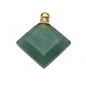 Natural Green Aventurine Perfume Bottle Pendant Square, approx 27mm [GM23712]