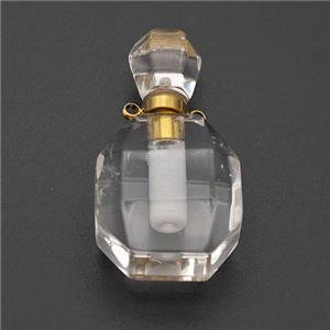 Natural Clear Quartz Perfume Bottle Pendant, approx 20-35mm [GM23716]