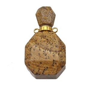 Natural Picture Jasper Perfume Bottle Pendant, approx 20-35mm [GM23720]