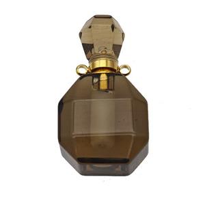 Natural Smoky Quartz Perfume Bottle Pendant, approx 20-35mm [GM23721]