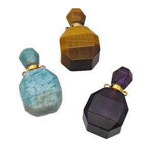 Natural Gemstone Perfume Bottle Pendant Mixed, approx 20-35mm [GM23725]