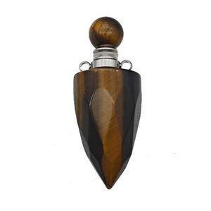 Natural Tiger Eye Stone Perfume Bottle Pendant Bullet, approx 16-40mm [GM23729]