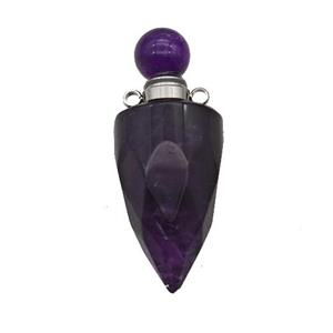 Natural Purple Amethyst Perfume Bottle Pendant Bullet, approx 16-40mm [GM23730]
