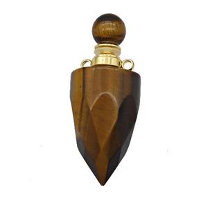 Natural Tiger Eye Stone Perfume Bottle Pendant Bullet, approx 16-40mm [GM23736]