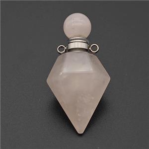 Natural Rose Quartz Perfume Bottle Pendant, approx 18-40mm [GM23740]