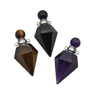 Natural Gemstone Perfume Bottle Pendant Mixed, approx 18-40mm [GM23745]