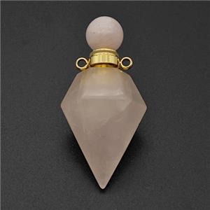 Natural Rose Quartz Perfume Bottle Pendant, approx 18-40mm [GM23747]
