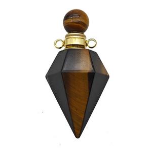 Natural Tiger Eye Stone Perfume Bottle Pendant, approx 18-40mm [GM23750]