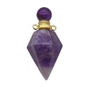 Natural Purple Amethyst Perfume Bottle Pendant, approx 18-40mm [GM23751]