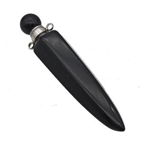 Natural Black Obsidian Perfume Bottle Pendant Bullet, approx 12-60mm [GM23755]