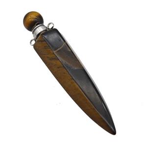 Natural Tiger Eye Stone Perfume Bottle Pendant Bullet, approx 12-60mm [GM23759]