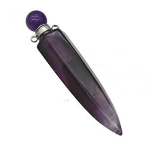 Natural Purple Amethyst Perfume Bottle Pendant Bullet, approx 12-60mm [GM23761]