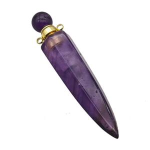 Natural Purple Amethyst Perfume Bottle Pendant Bullet, approx 12-60mm [GM23771]