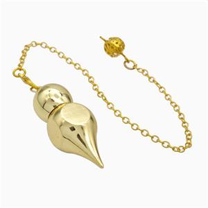 Alloy Pendulum Pendant With Chain Gold Plated, approx 14-40mm, 8mm, 16cm length [GM23791]