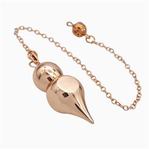 Alloy Pendulum Pendant With Chain Rose Gold, approx 14-40mm, 8mm, 16cm length [GM23792]