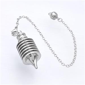 Alloy Pendulum Pendant With Chain Platinum Plated, approx 16-40mm, 8mm, 16cm length [GM23794]