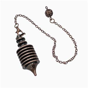 Alloy Pendulum Pendant With Chain Antique Red, approx 16-40mm, 8mm, 16cm length [GM23797]