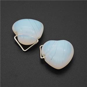 White Opalite Heart Pendant, approx 16mm [GM24027]
