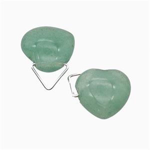 Natural Green Aventurine Heart Pendant, approx 16mm [GM24029]