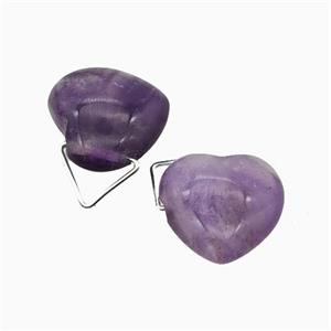 Natural Purple Amethyst Heart Pendant, approx 16mm [GM24033]