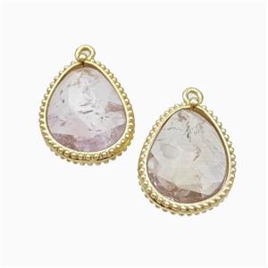 Natural Lt.purple Amethyst Teardrop Pendant Gold Plated, approx 14.5-20mm [GM24073]