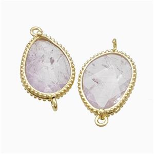 Natural Lt.purple Amethyst Teardrop Connector Gold Plated, approx 14.5-20mm [GM24092]
