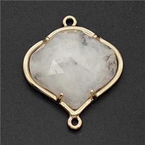 Natural Crystal Quartz FireBalloon Connector Gold Plated, approx 20-22mm [GM24206]