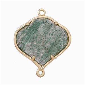 Natural Green Strawberry Quartz FireBalloon Connector Gold Plated, approx 20-22mm [GM24207]