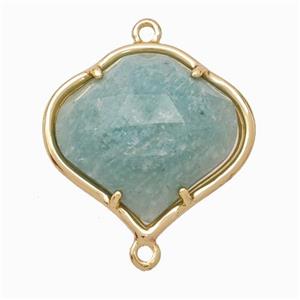 Natural Green Amazonite FireBalloon Connector Gold Plated, approx 20-22mm [GM24210]