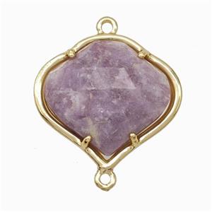 Natural Lilac Jasper FireBalloon Connector Gold Plated, approx 20-22mm [GM24214]