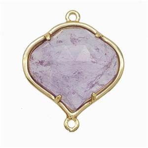 Natural Lt.purple Amethyst FireBalloon Connector Gold Plated, approx 20-22mm [GM24215]