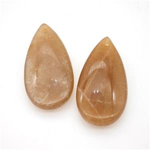 Peach Sunstone Teardrop Pendant, approx 20-40mm [GM24262]
