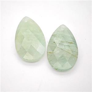 Natural Green Quartz Teardrop Pendant Faceted, approx 18-30mm [GM24267]