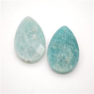 Natural Green Amazonite Teardrop Pendant Faceted, approx 18-30mm [GM24268]